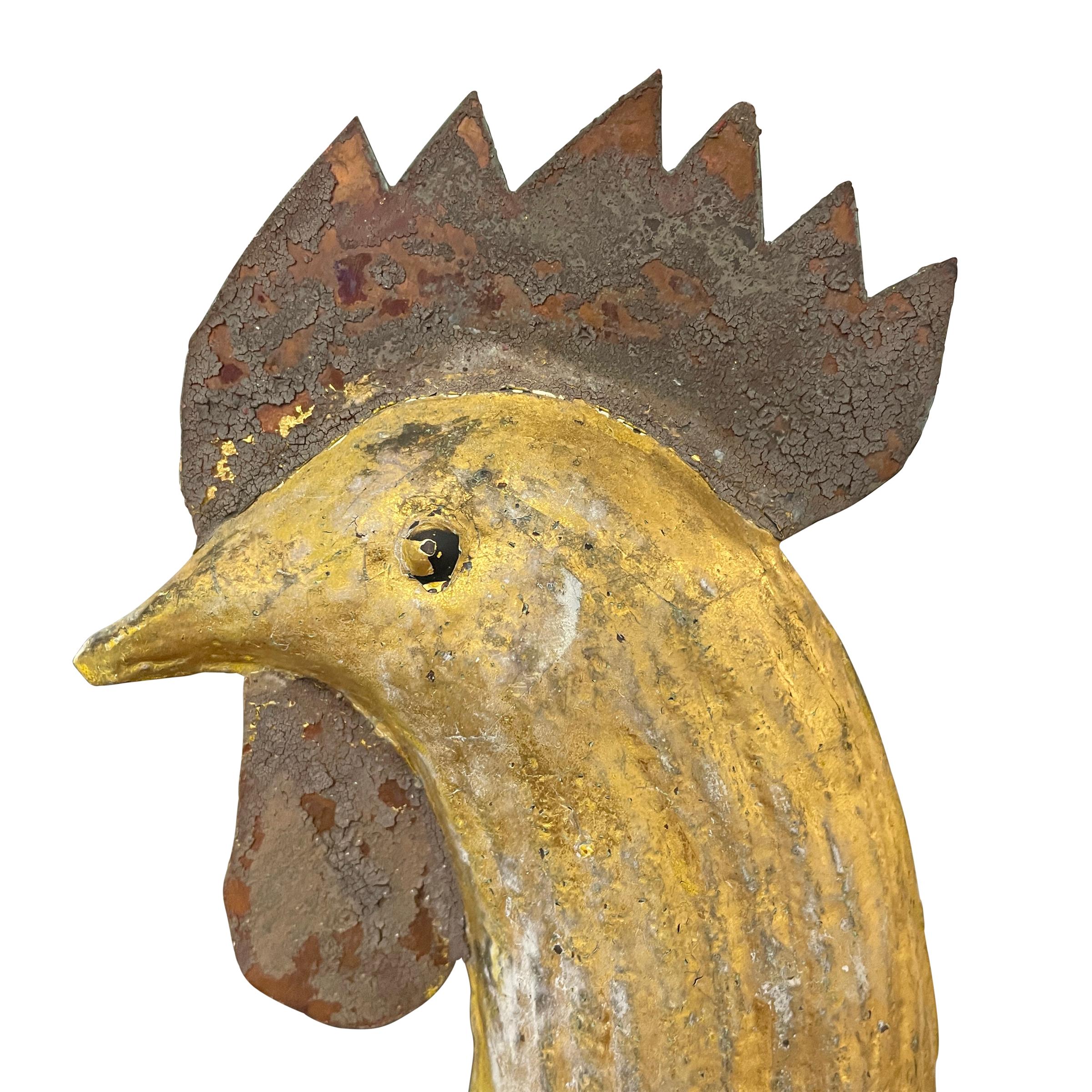 19th Century American Golden Rooster Weathervane 1