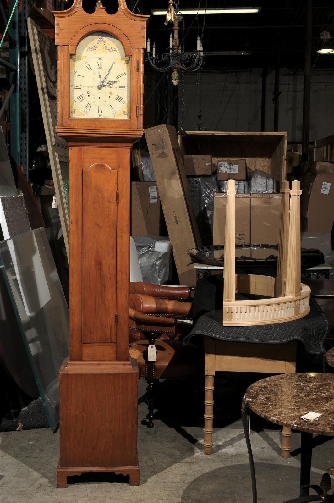 19th Century American Grandfather Clock by S. Thomas Plymoth For Sale 3