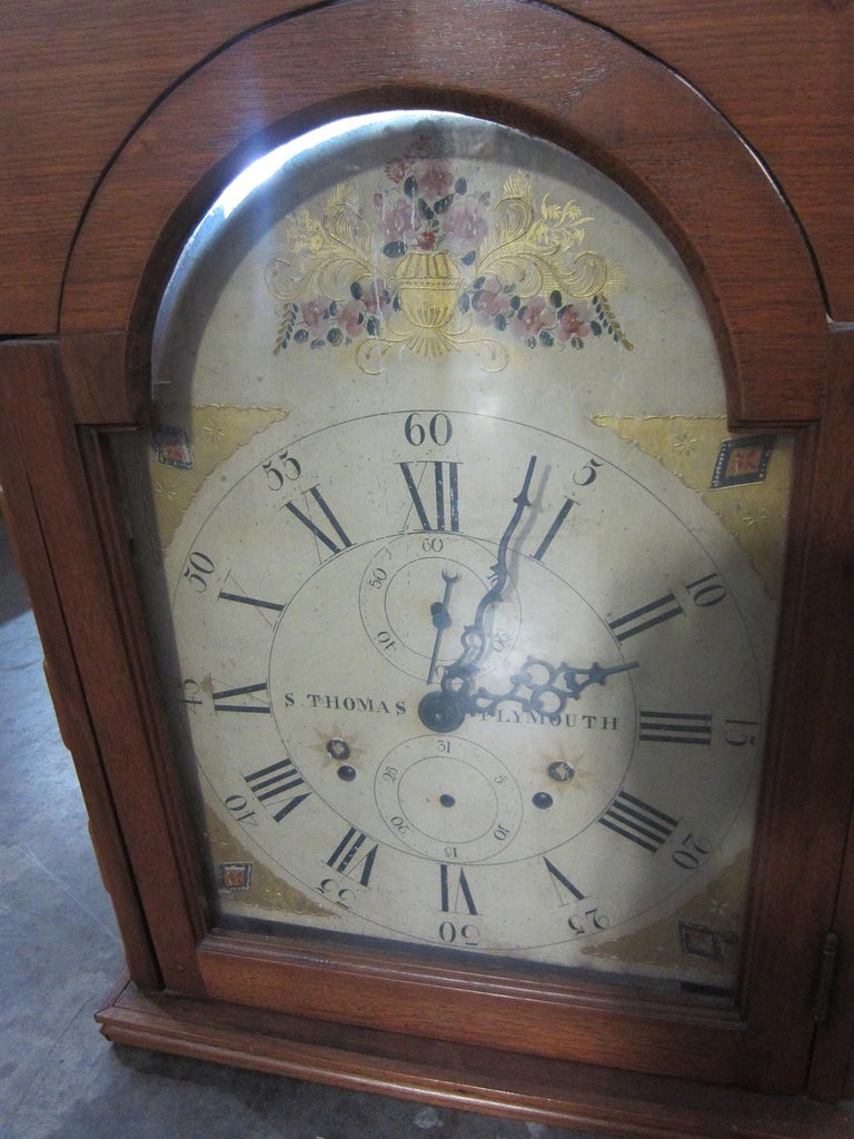 19th Century American Grandfather Clock by S. Thomas Plymoth For Sale