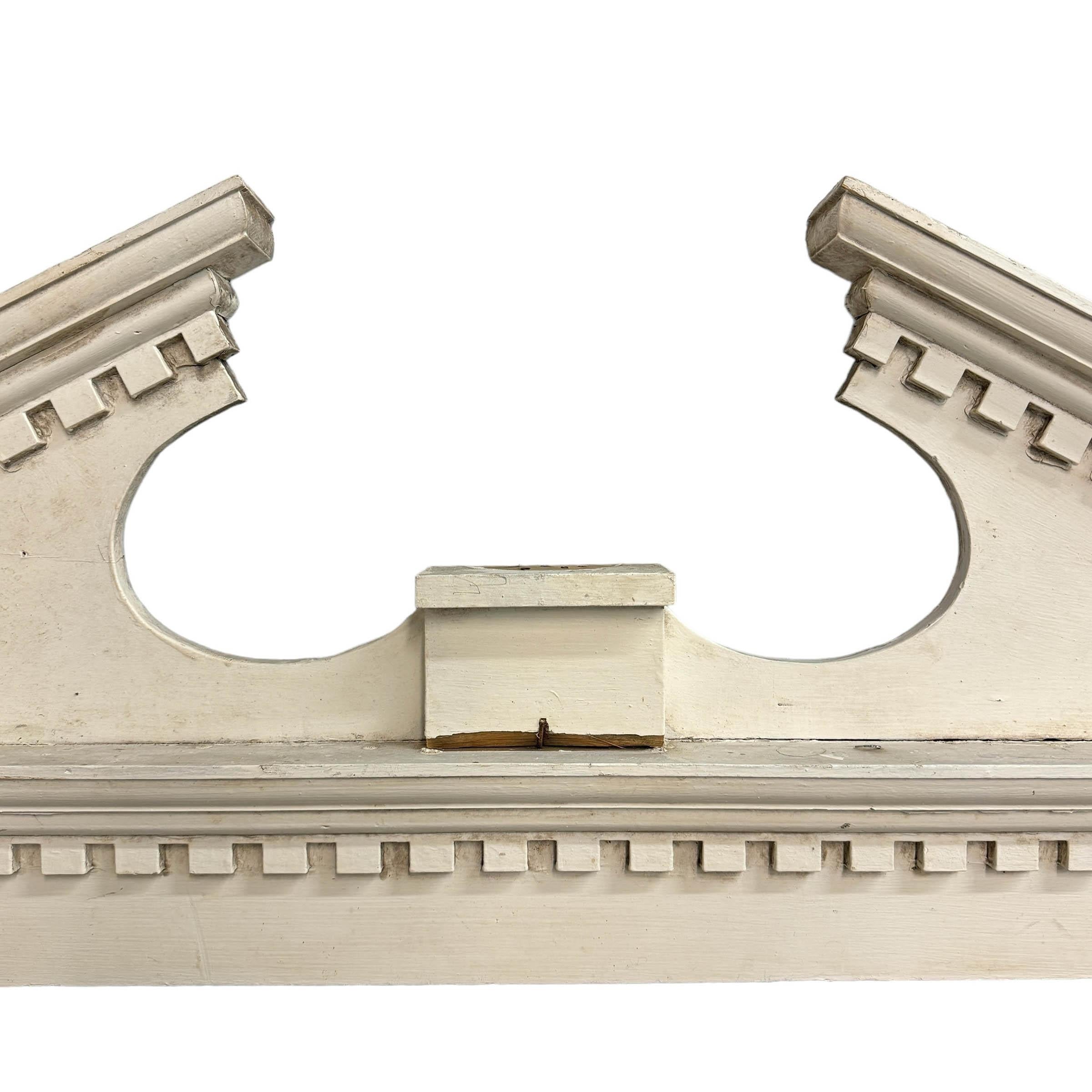 Wood 19th Century American Greek Revival Broken Pediment For Sale