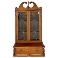 19th Century American Hepplewhite Cherry Wood Bookcase Cabinet