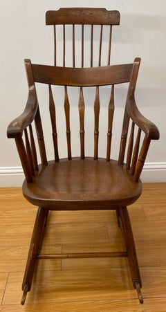 19th Century American Hitchcock High Back Rocking Chair