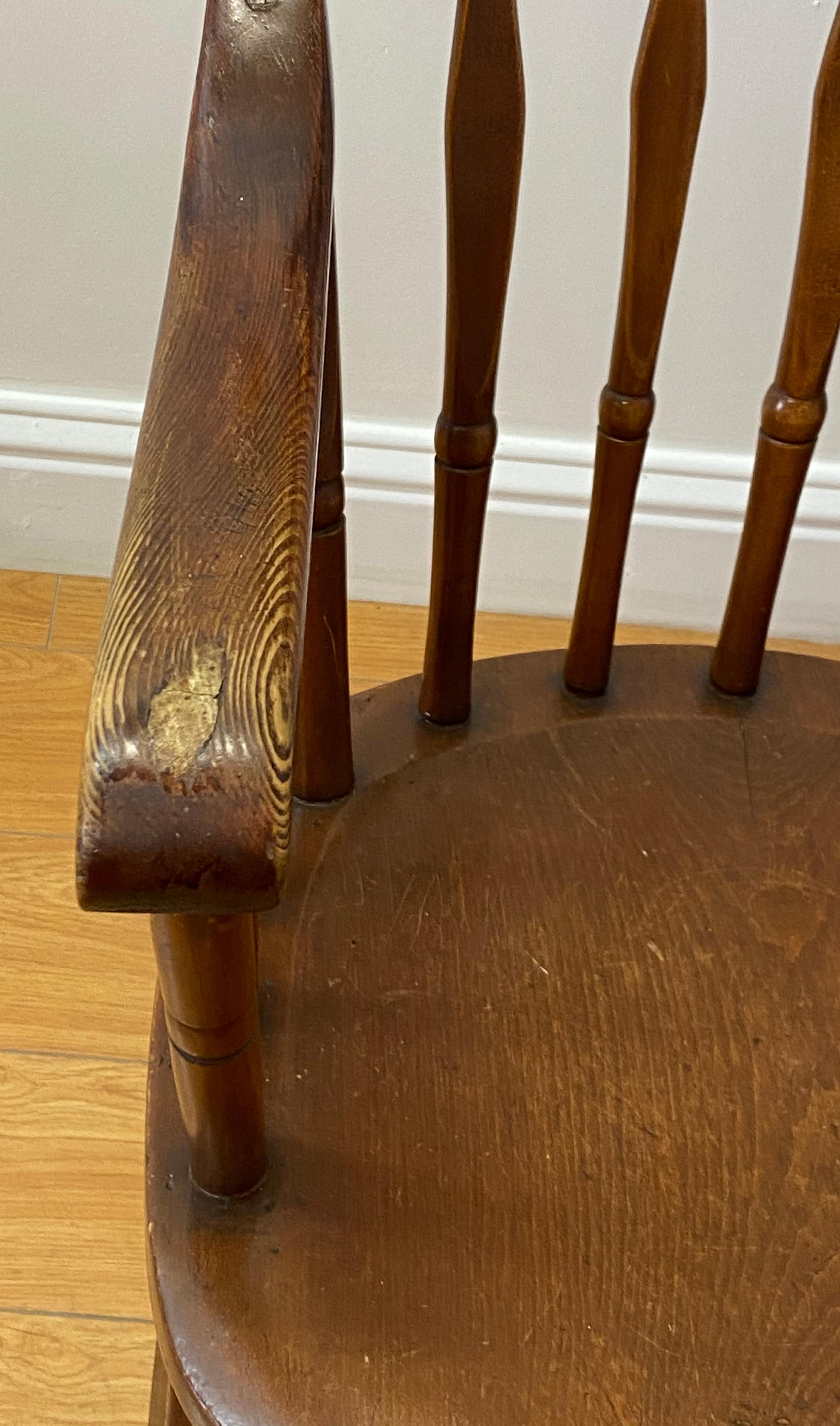 Hand-Crafted 19th Century American Hitchcock High Back Rocking Chair For Sale
