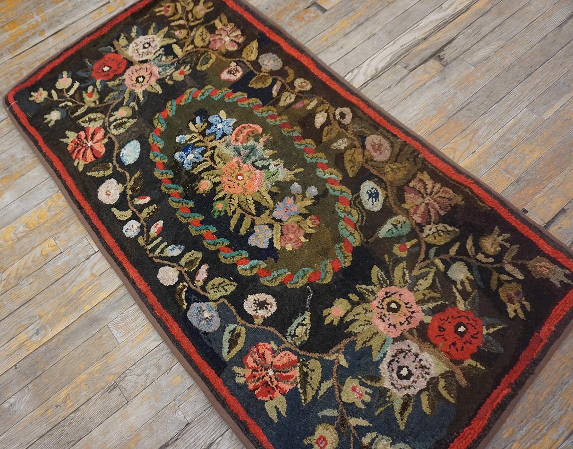 19th Century American Hooked Rug, Size: 2' 6