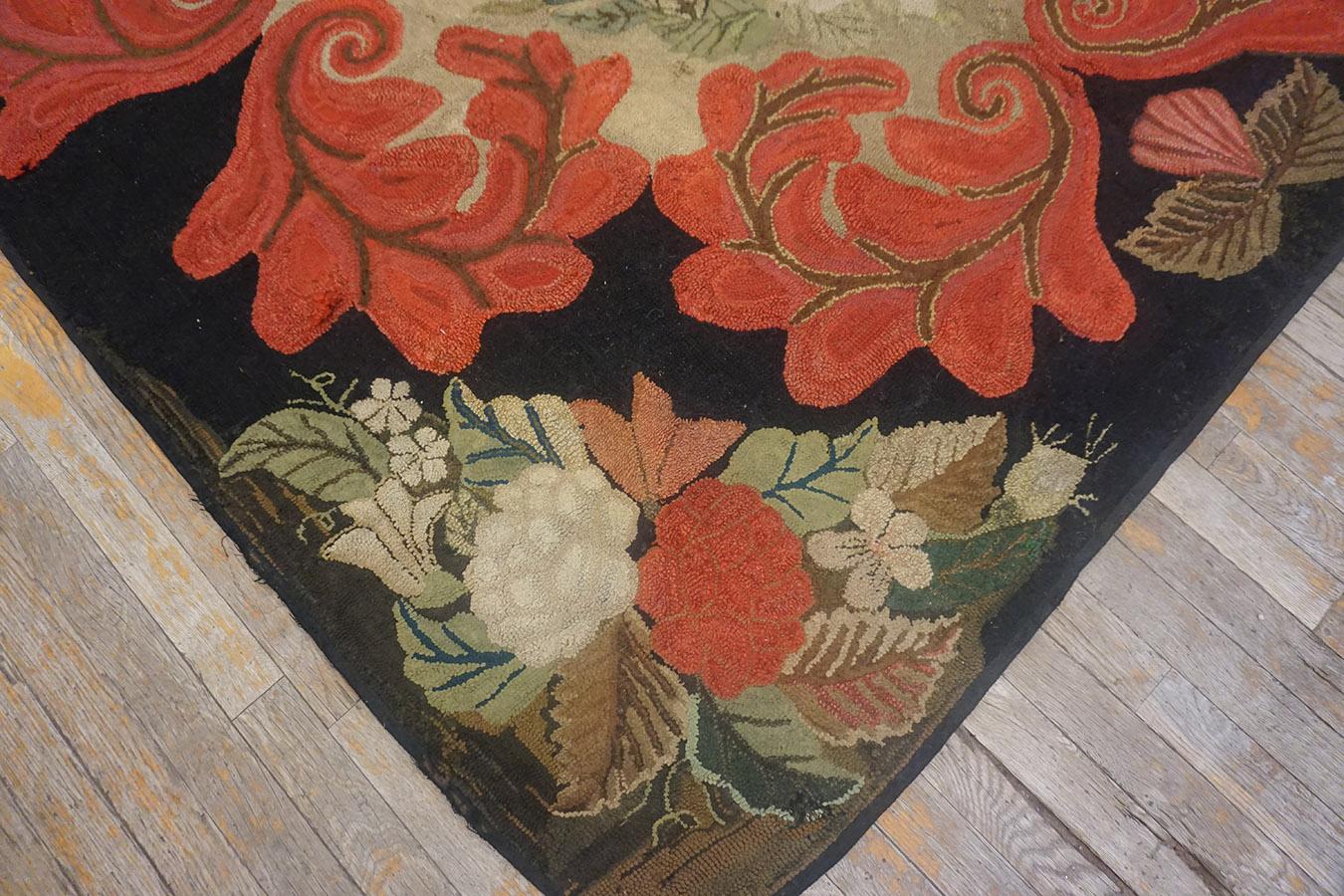 Late 19th Century 19th Century American Hooked Rug ( 6'2