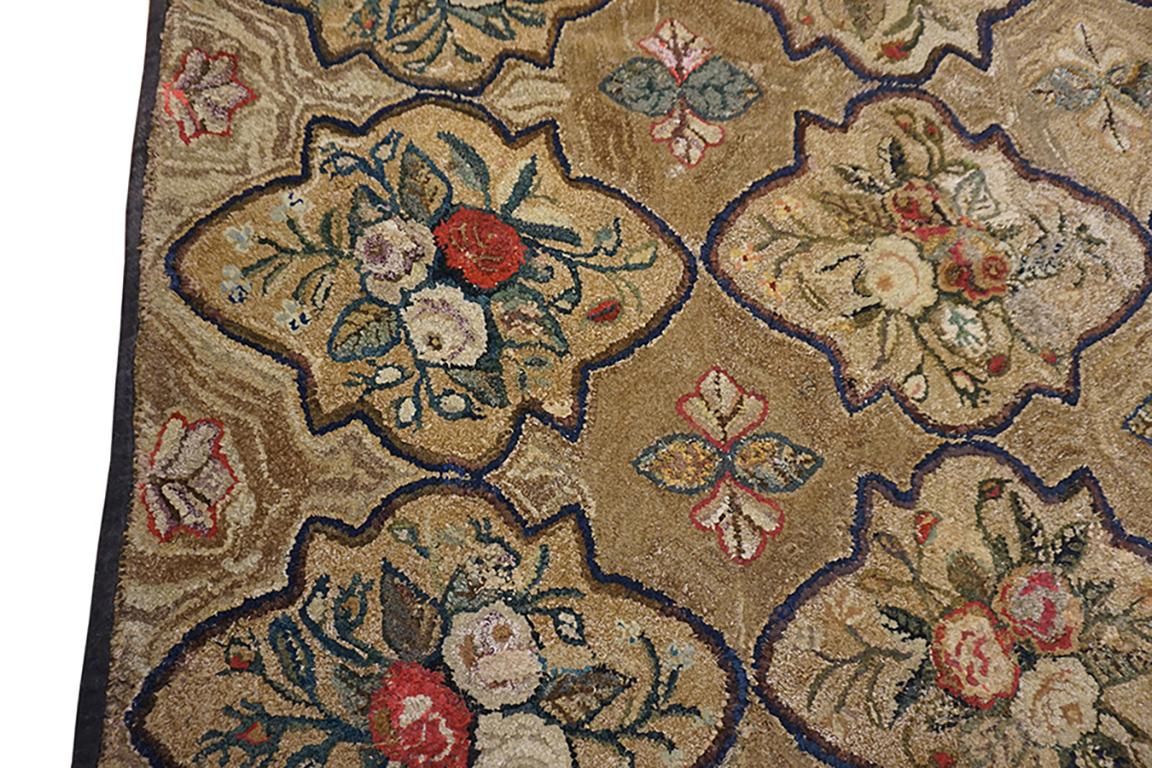 19th Century American Hooked Rug ( 8'1