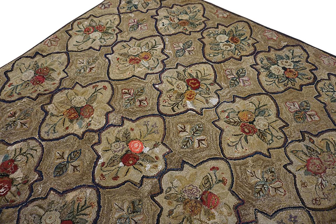 19th Century American Hooked Rug ( 8'1