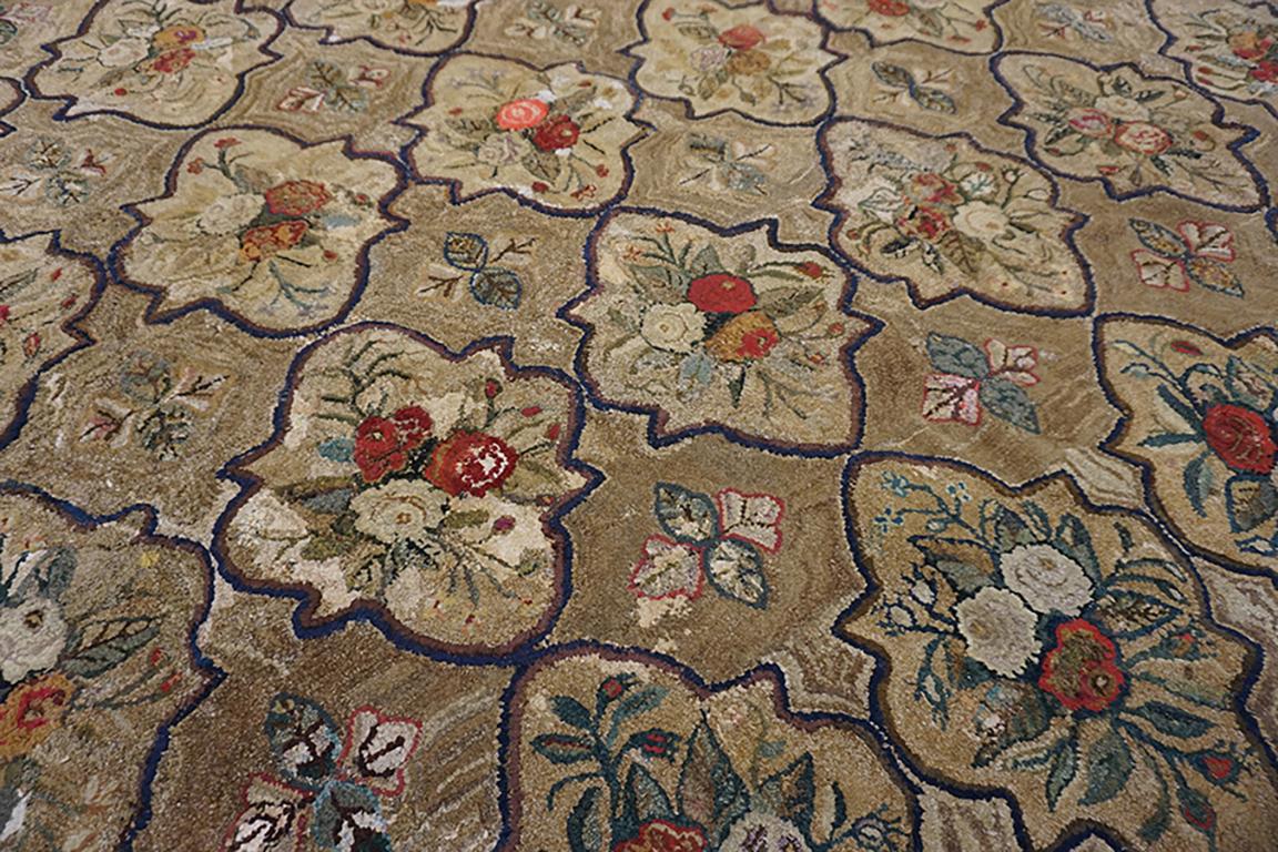 19th Century American Hooked Rug ( 8'1