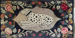 American 19th Century Hooked Rug Depicting a Dalmatian
