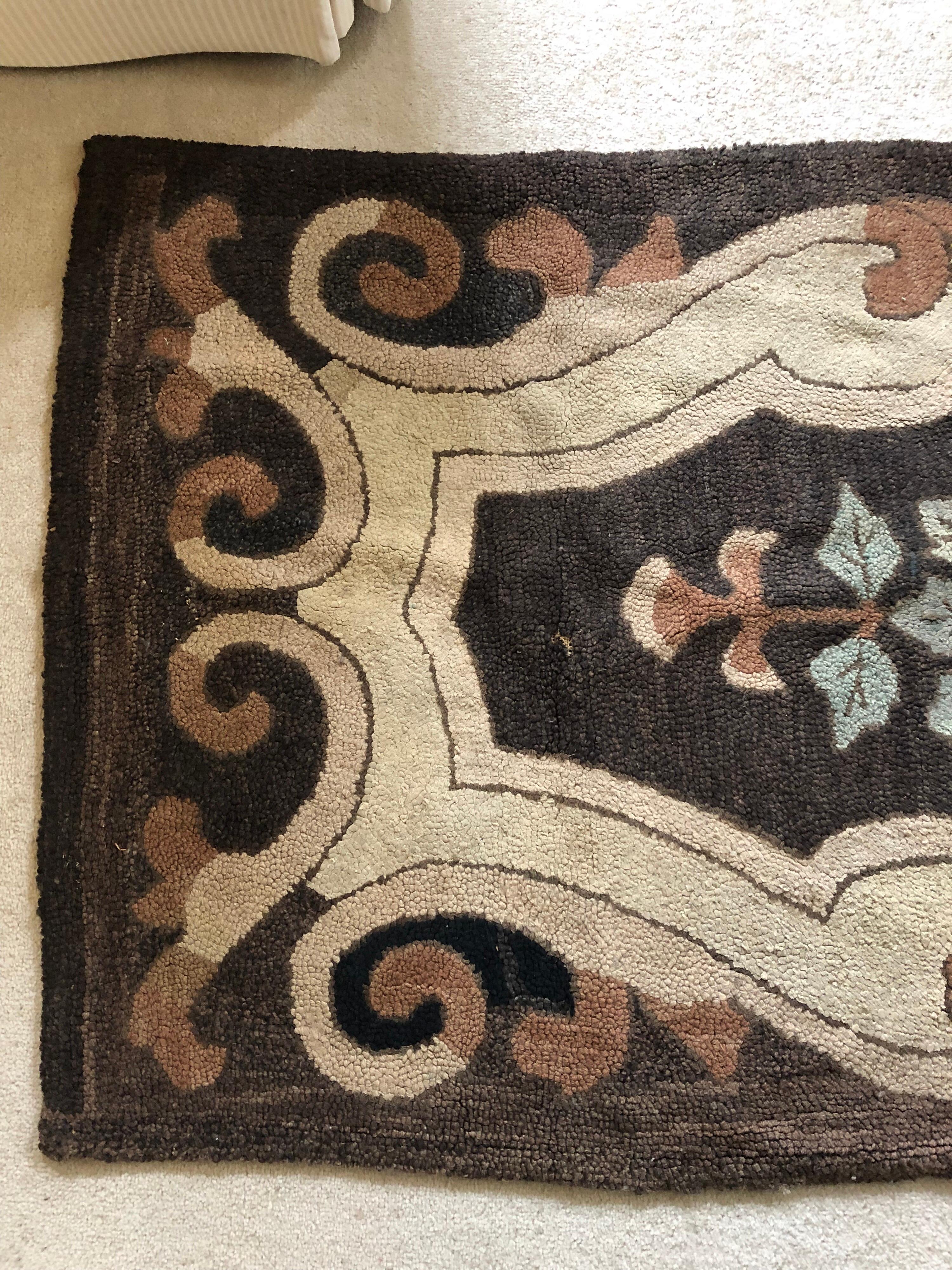 American Classical 19th Century American Hooked Rug