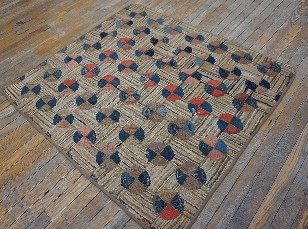 Late 19th Century 19th Century American Hooked Rug For Sale