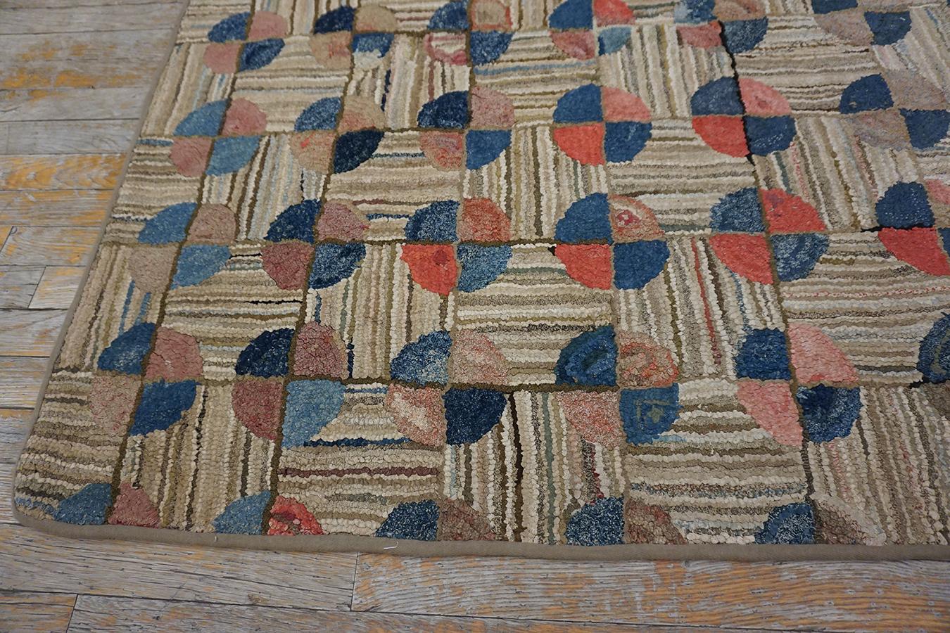 19th Century American Hooked Rug For Sale 3