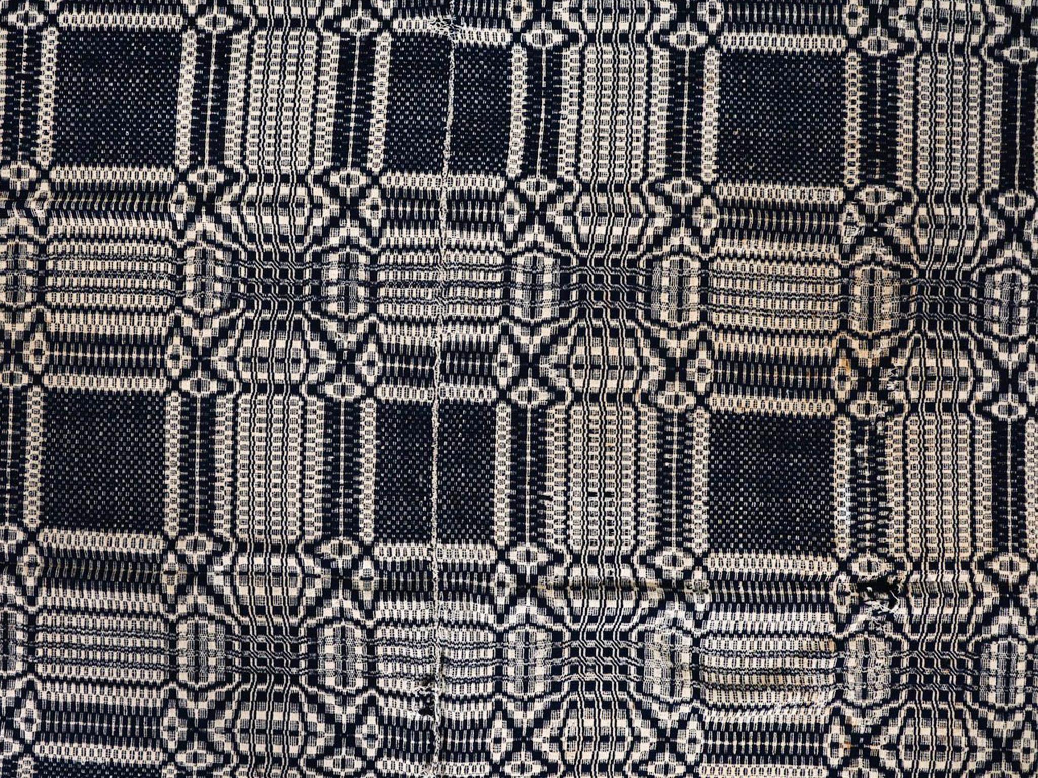 Couvre-lit américain en jacquard du 19e siècle en vente 1