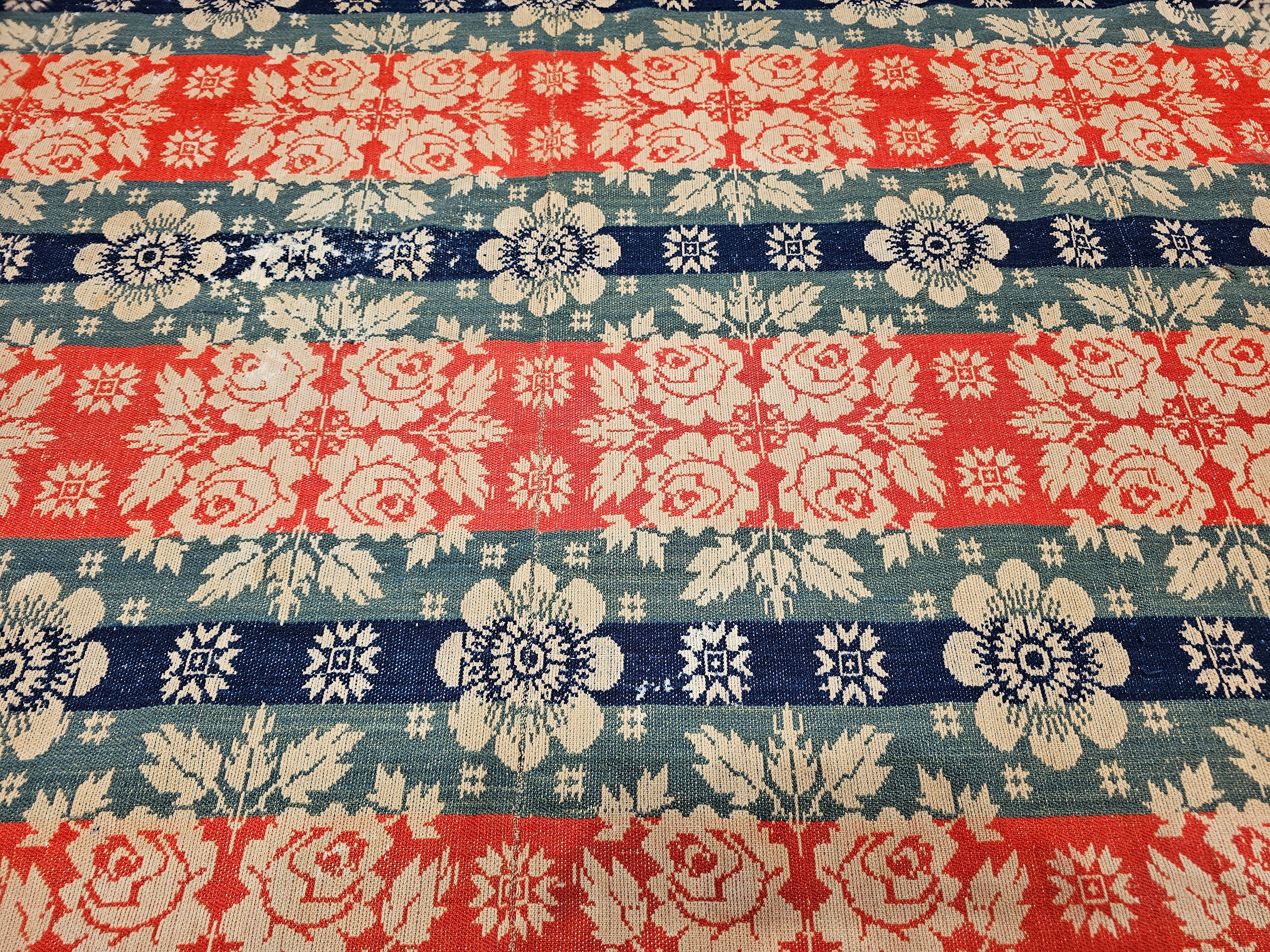 19th Century American Jacquard Coverlet by Joshua Corick, Frederick County, MD For Sale 3