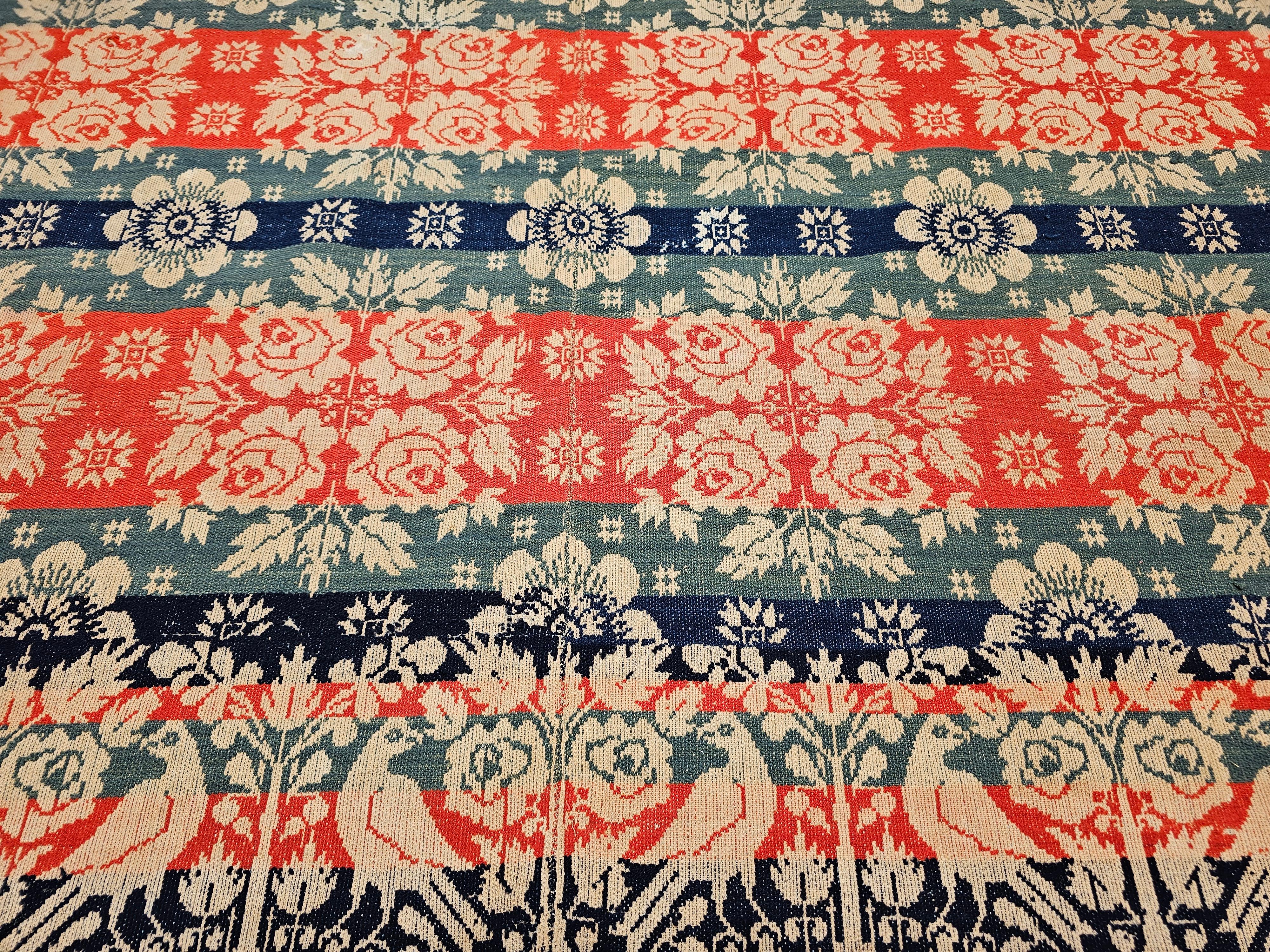 19th Century American Jacquard Coverlet by Joshua Corick, Frederick County, MD For Sale 4