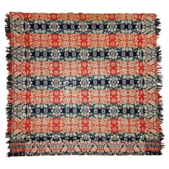 Antique 19th Century American Jacquard Coverlet by Joshua Corick, Frederick County, MD