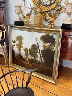 19th Century American Landscape Painting in Style of George Caleb Bingham