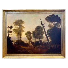19th Century American Landscape Painting in Style of George Caleb Bingham