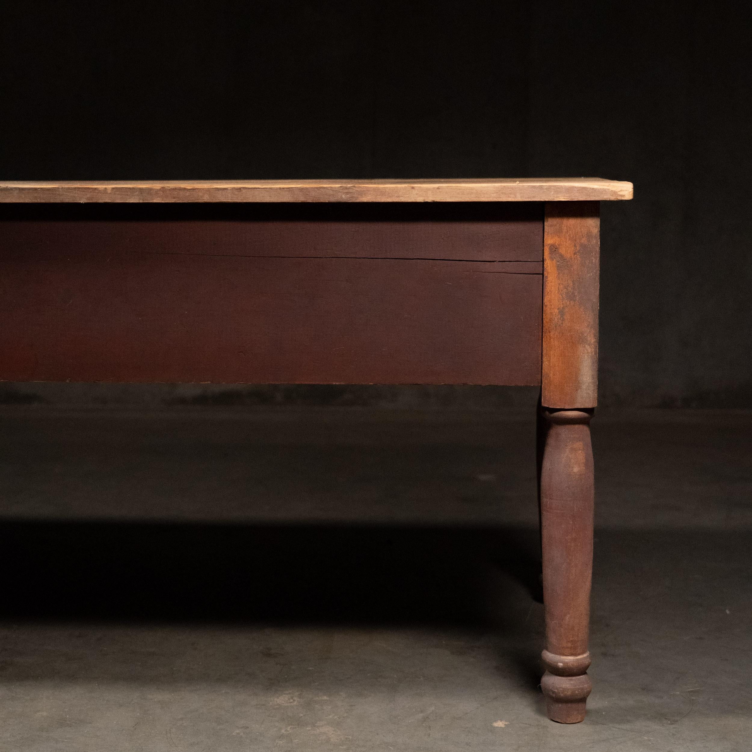 Hand-Crafted 19th Century Large American Mercantile Farm Table For Sale