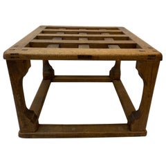 19th Century American Lattice Top Japanese Joinery Side Table 