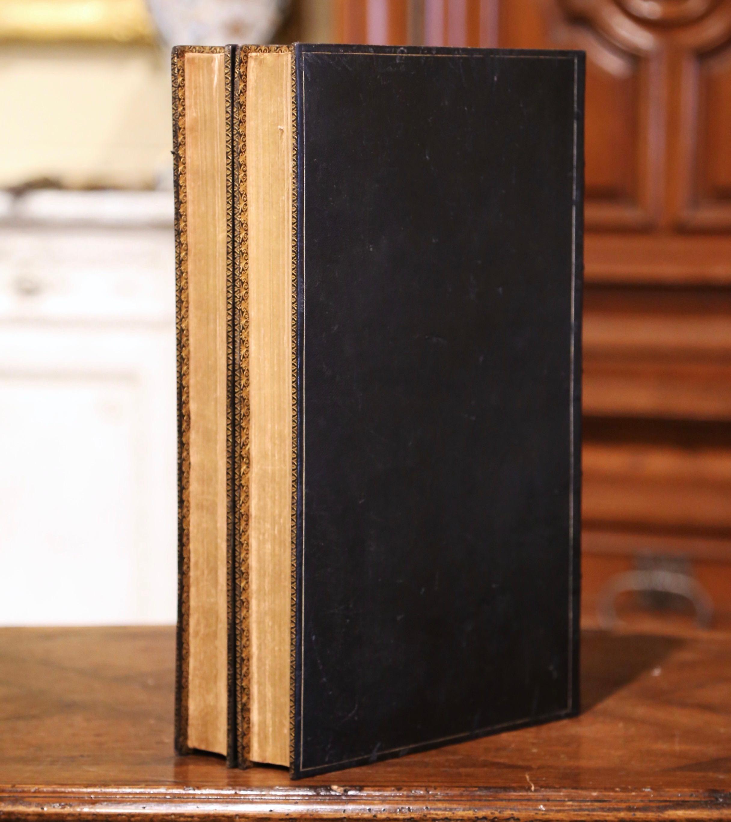 19th Century American Leather Bound Holy Bibles Dated 1822, Two Volumes 2