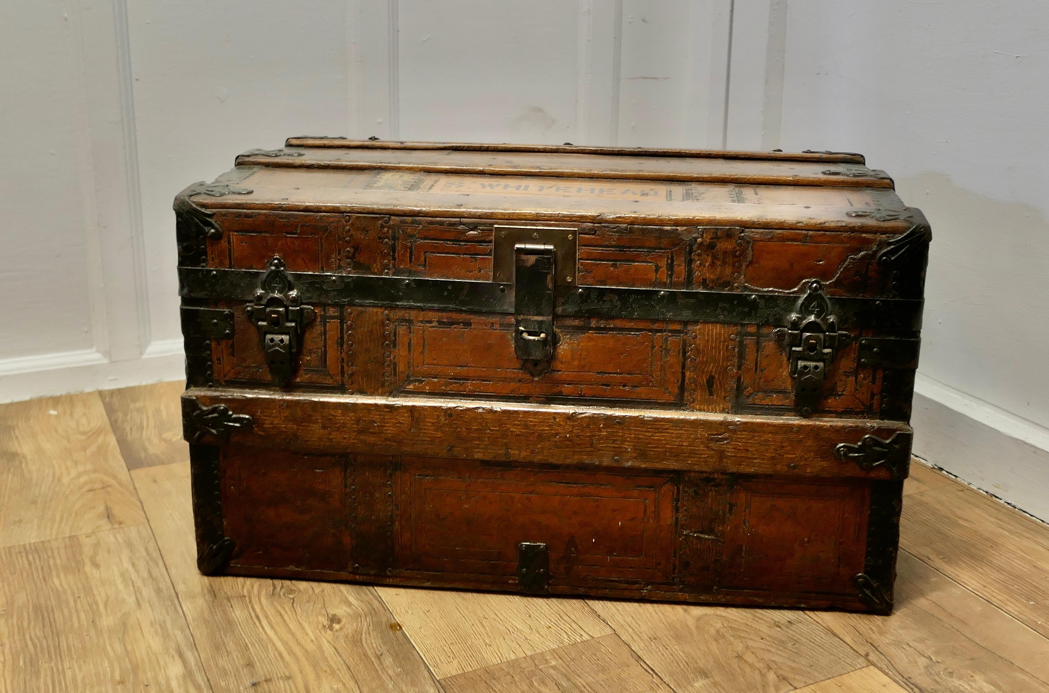 19th Century American “M Cherry” Travel Chest or Steamer Trunk     In Good Condition For Sale In Chillerton, Isle of Wight