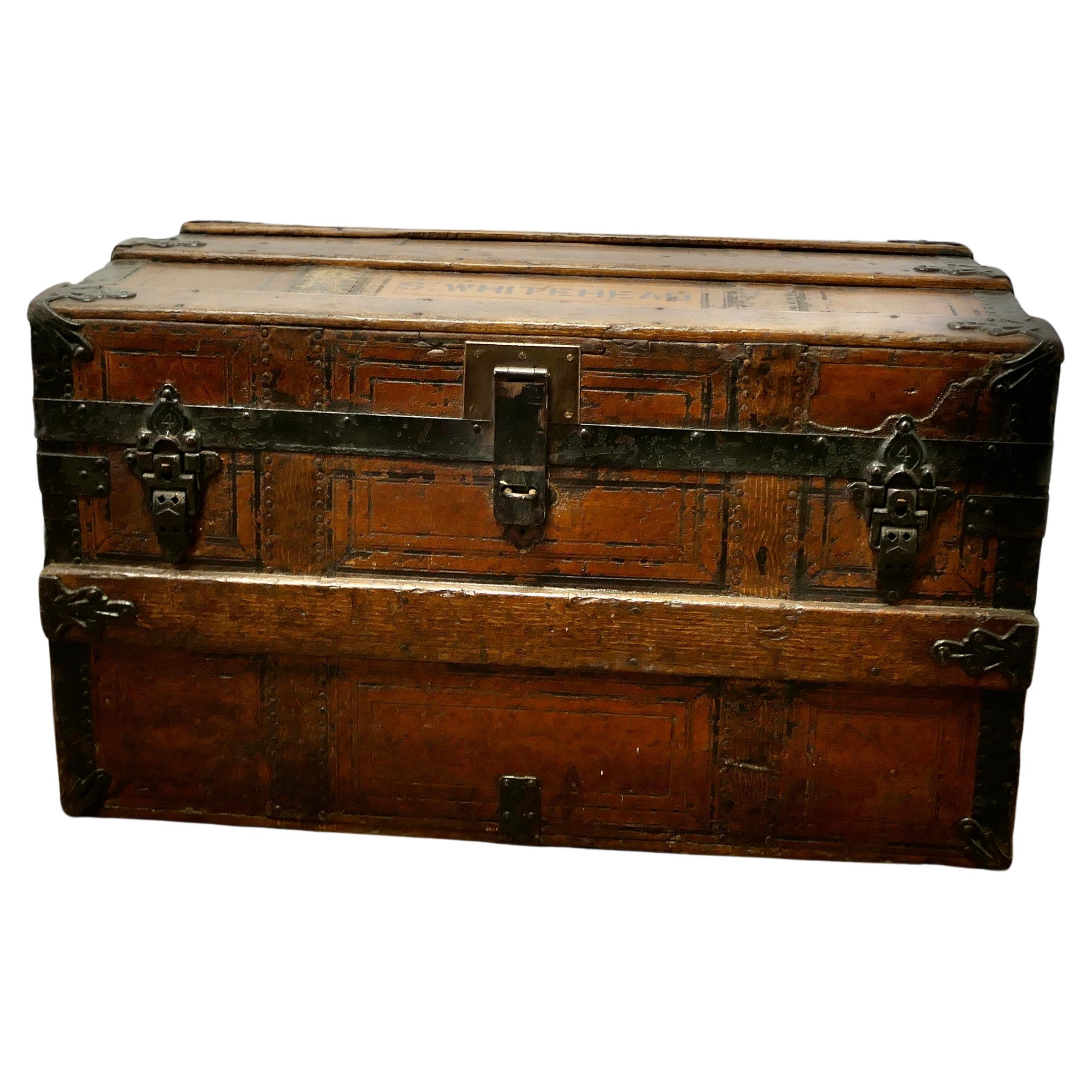 19th Century American “M Cherry” Travel Chest or Steamer Trunk     For Sale