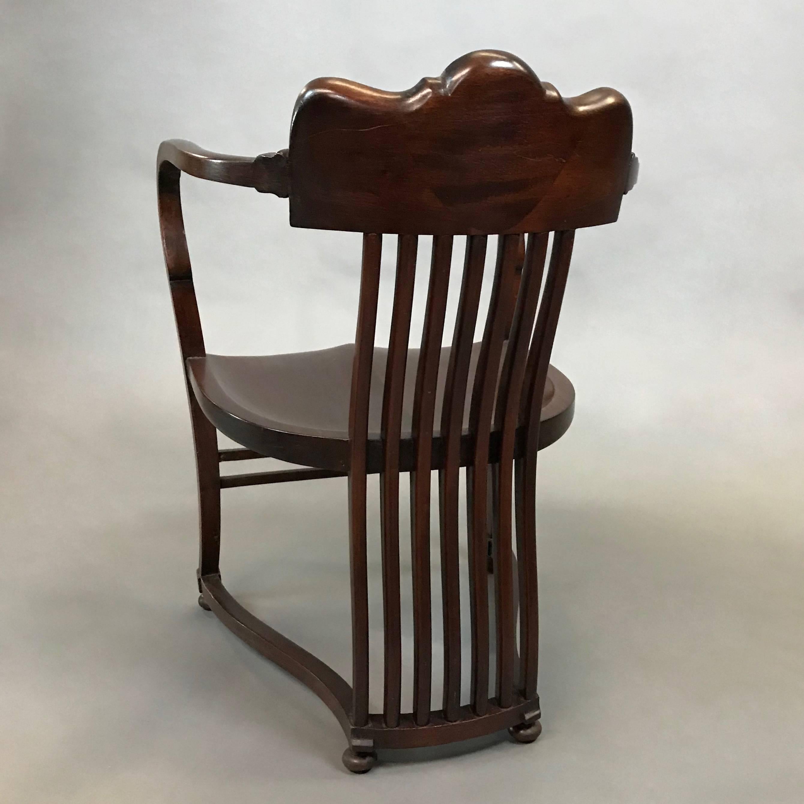 19th Century American Mahogany Armchair with Mother-of-Pearl Detail 2