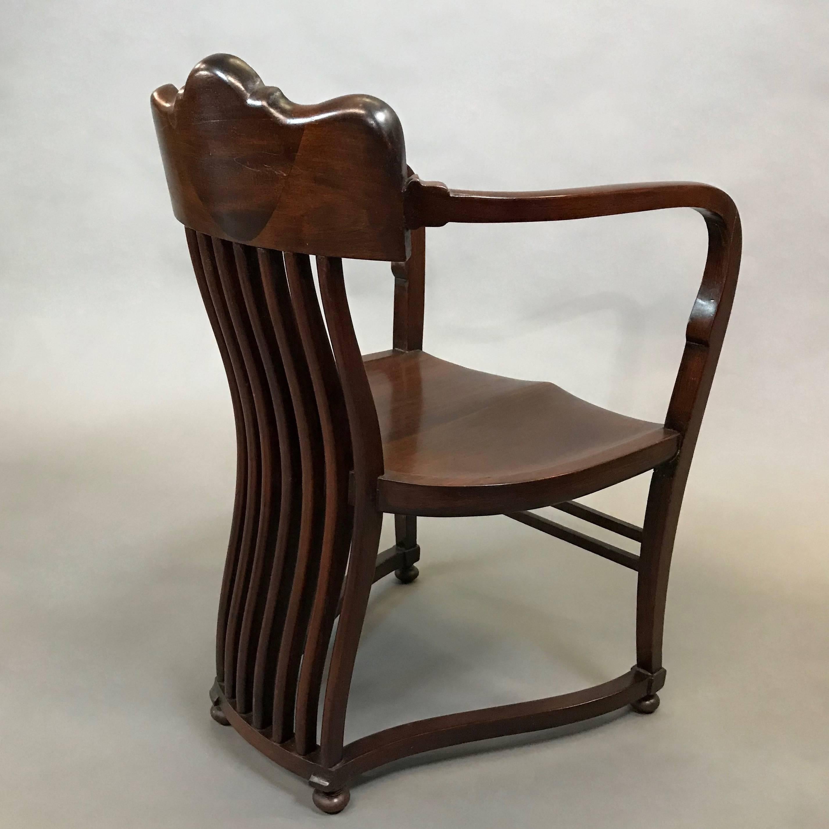 American Classical 19th Century American Mahogany Armchair with Mother-of-Pearl Detail
