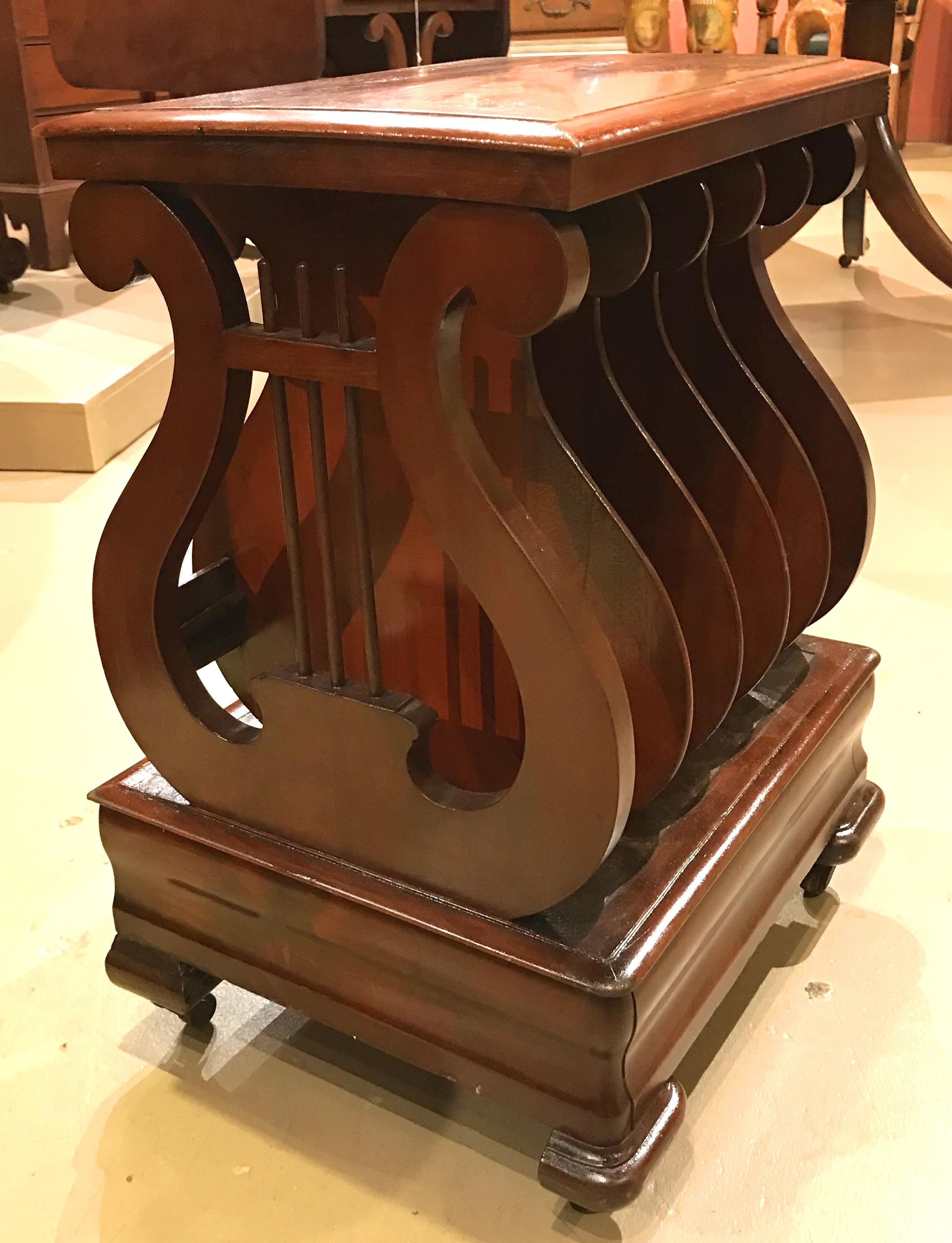 Hand-Carved 19th Century American Mahogany Canterbury for Music