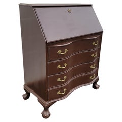 19th Century American Mahogany Serpentine Slant Front Secretary Desk