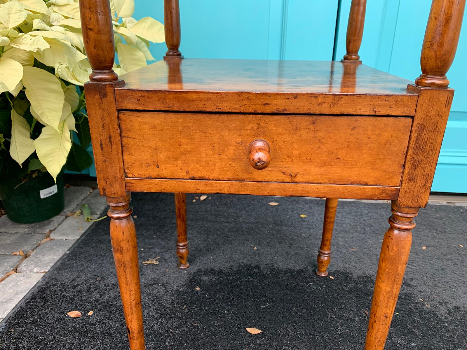 19th Century American Maple Two-Tier Stand / Side Table, One Drawer 6