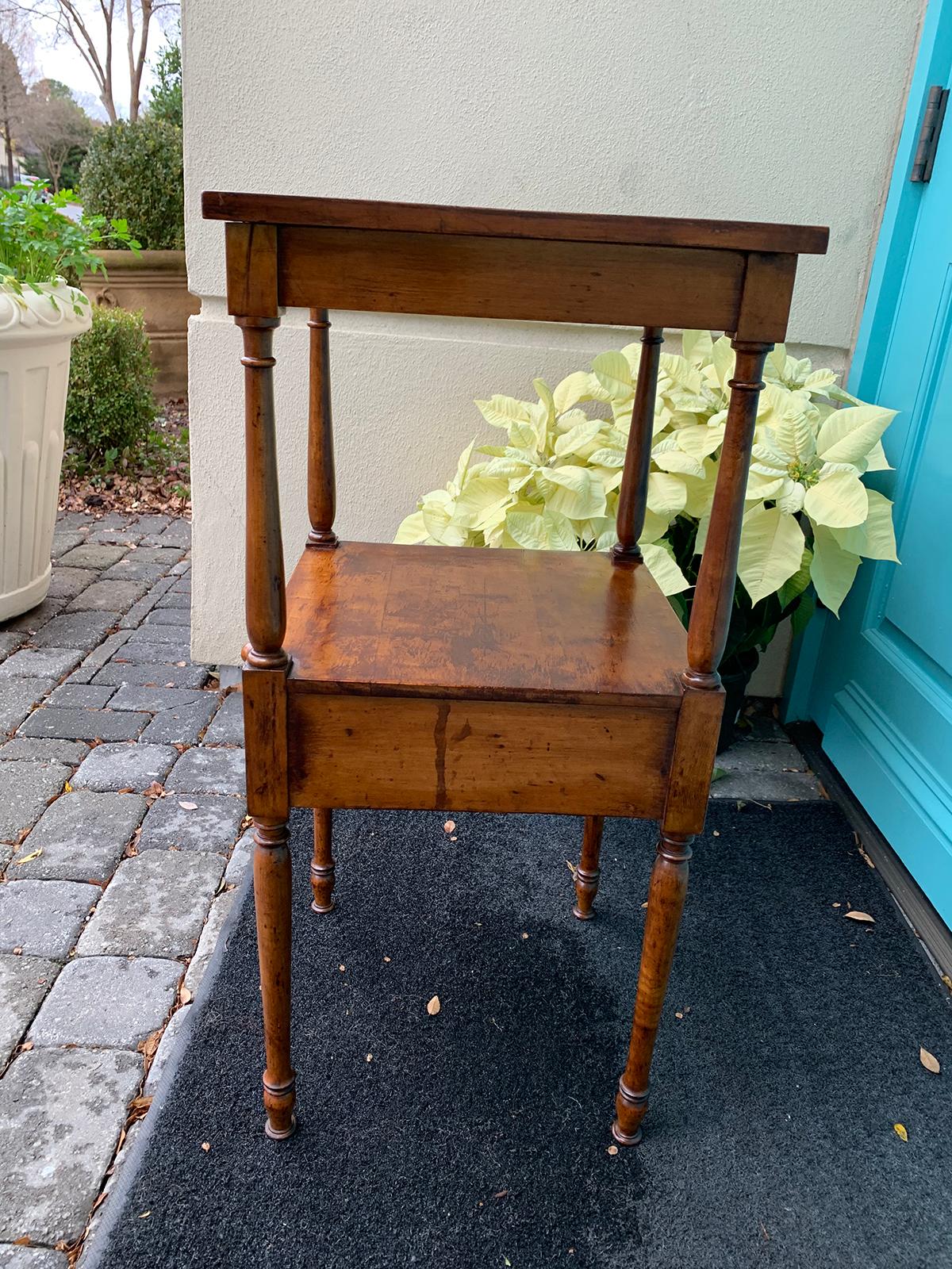 19th Century American Maple Two-Tier Stand / Side Table, One Drawer 7