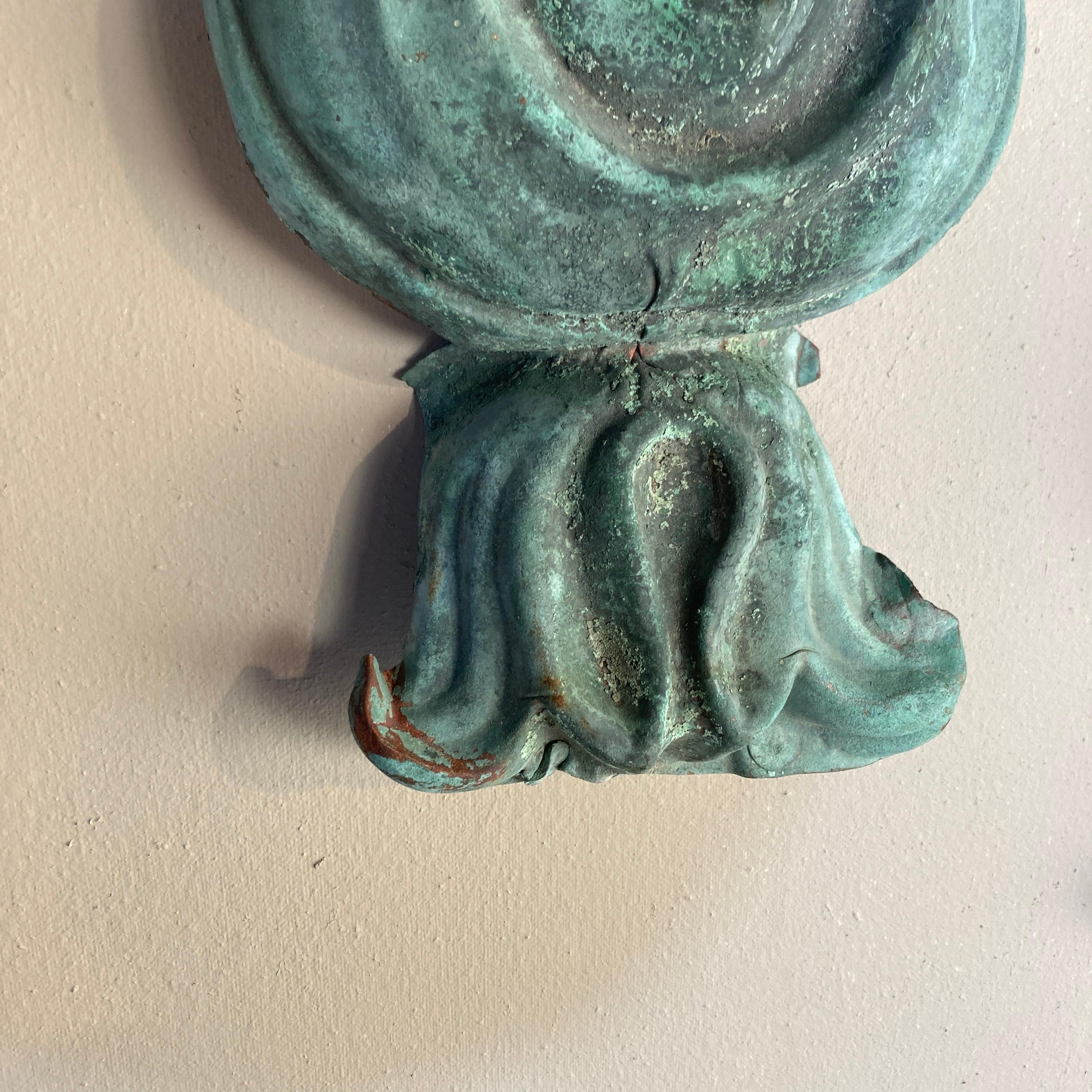 19th Century American Molded Verdigris Copper Urn Architectural Ornaments Pair For Sale 2