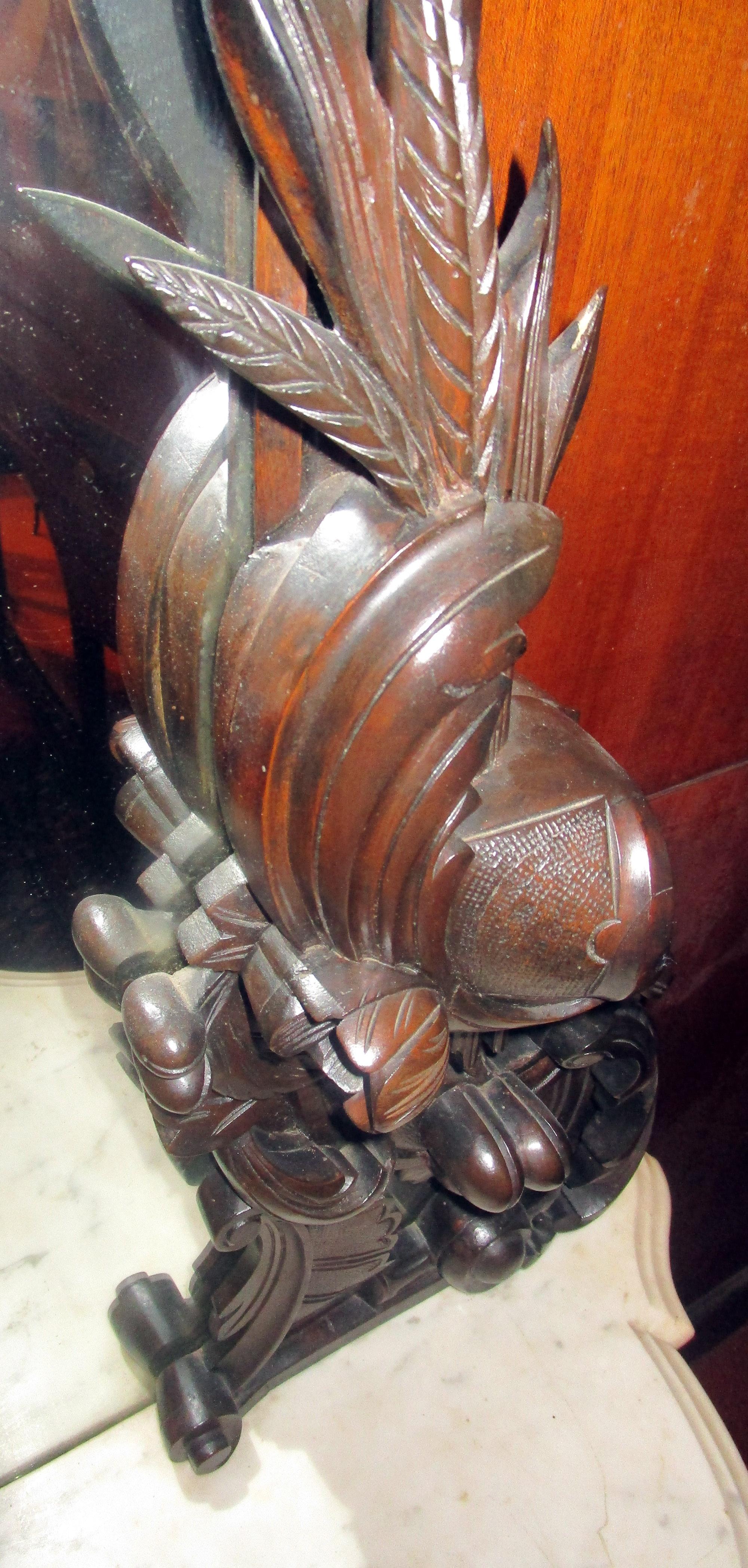 19th century American Monumental Mirrored Mahogany Sideboard with Carved Eagle For Sale 8