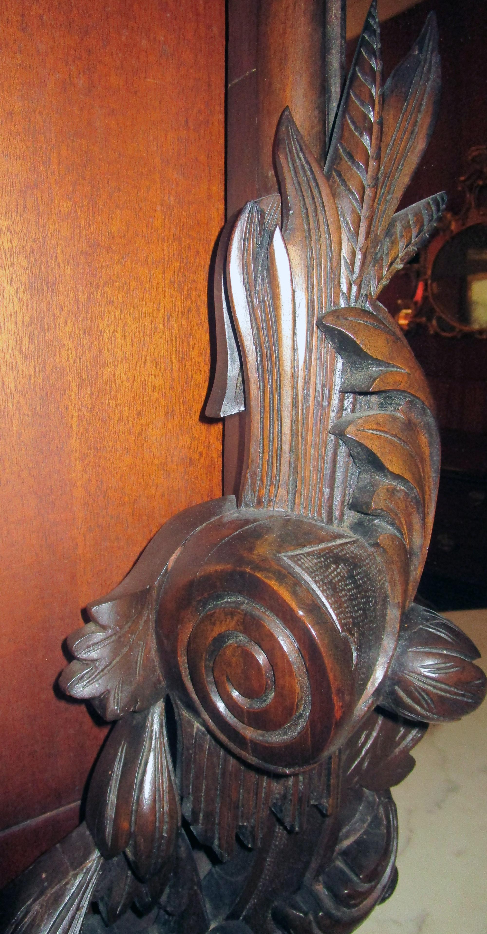 19th century American Monumental Mirrored Mahogany Sideboard with Carved Eagle For Sale 11