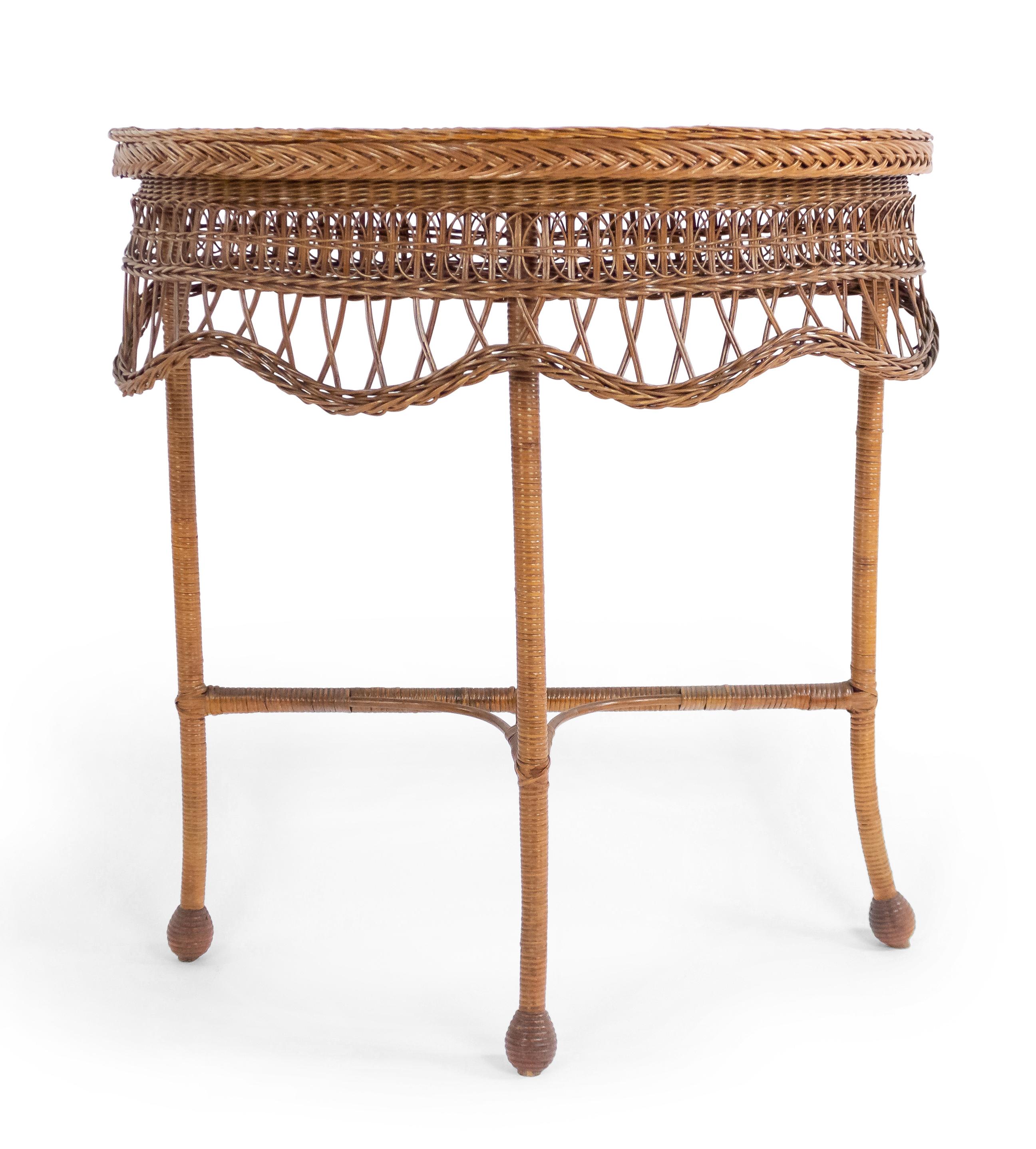 wicker console table with glass top