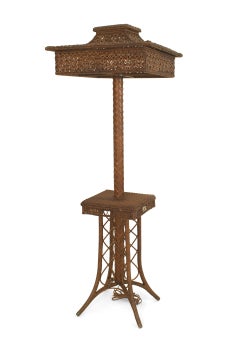 American Victorian Wicker Haywood-Wakefield Floor Lamp
