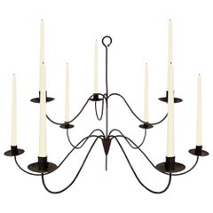 19th Century American Nine-Arm Iron Chandelier