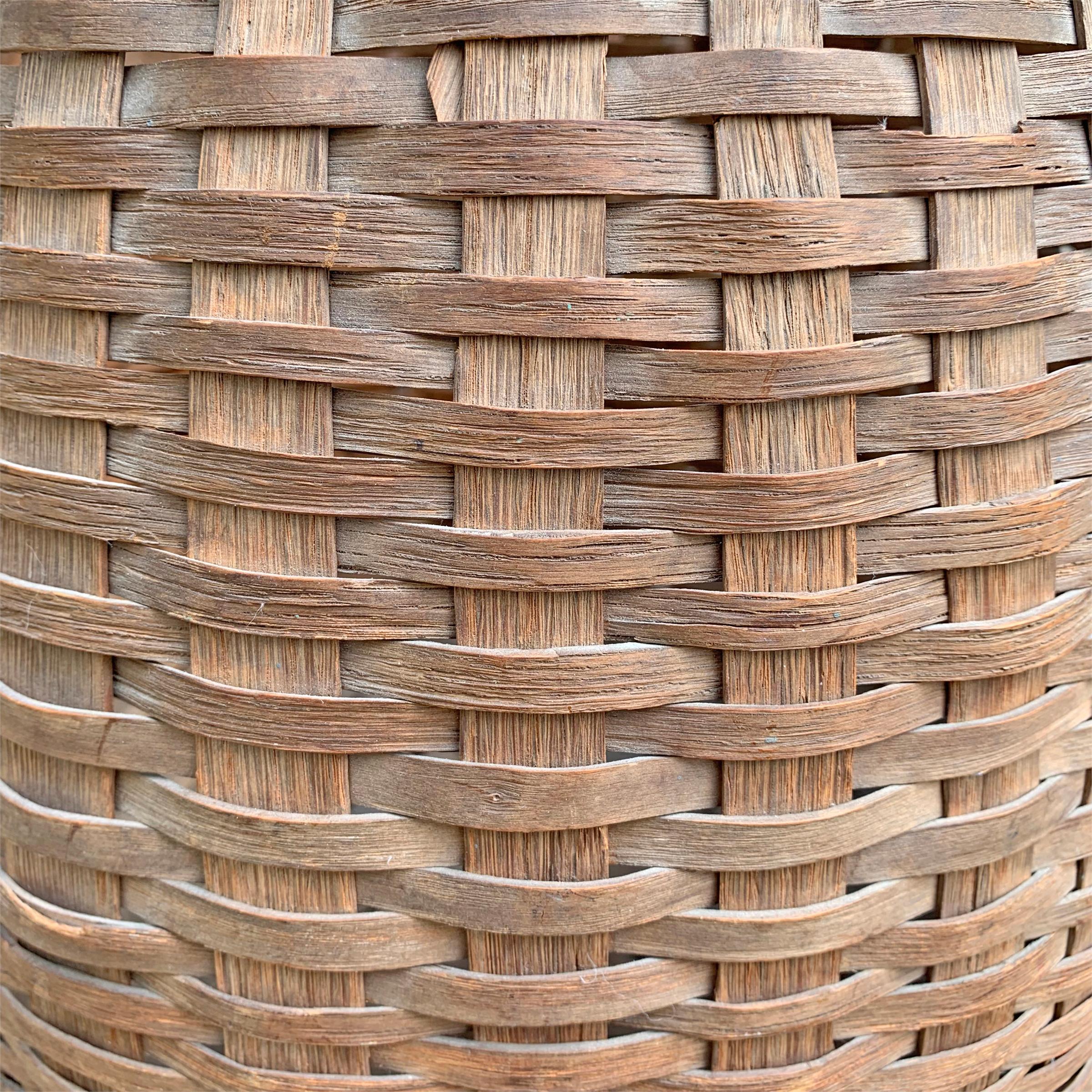 Hand-Woven 19th Century American Oak Splint Basket