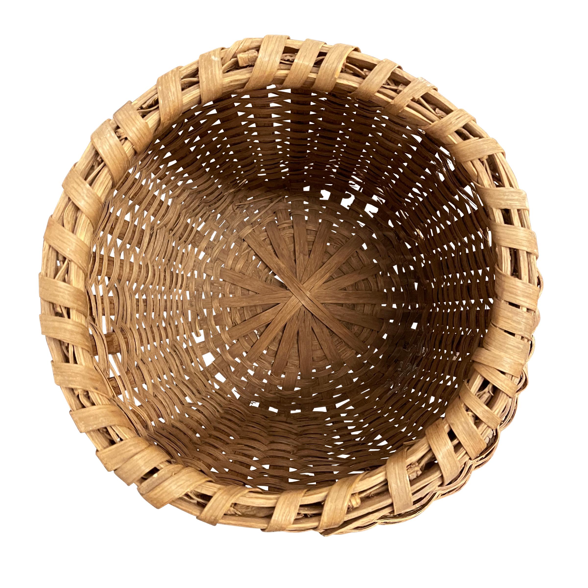 19th Century American Oak Splint Feather Basket 3