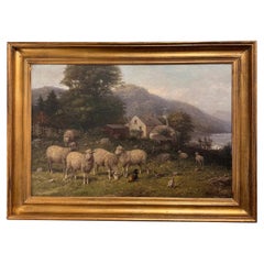 19th Century American Oil on Canvas Sheep