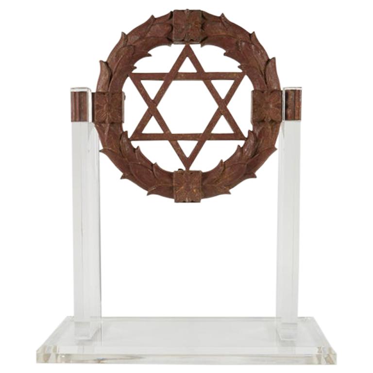 19th Century American Ornamental Cast Iron of Star of David For Sale