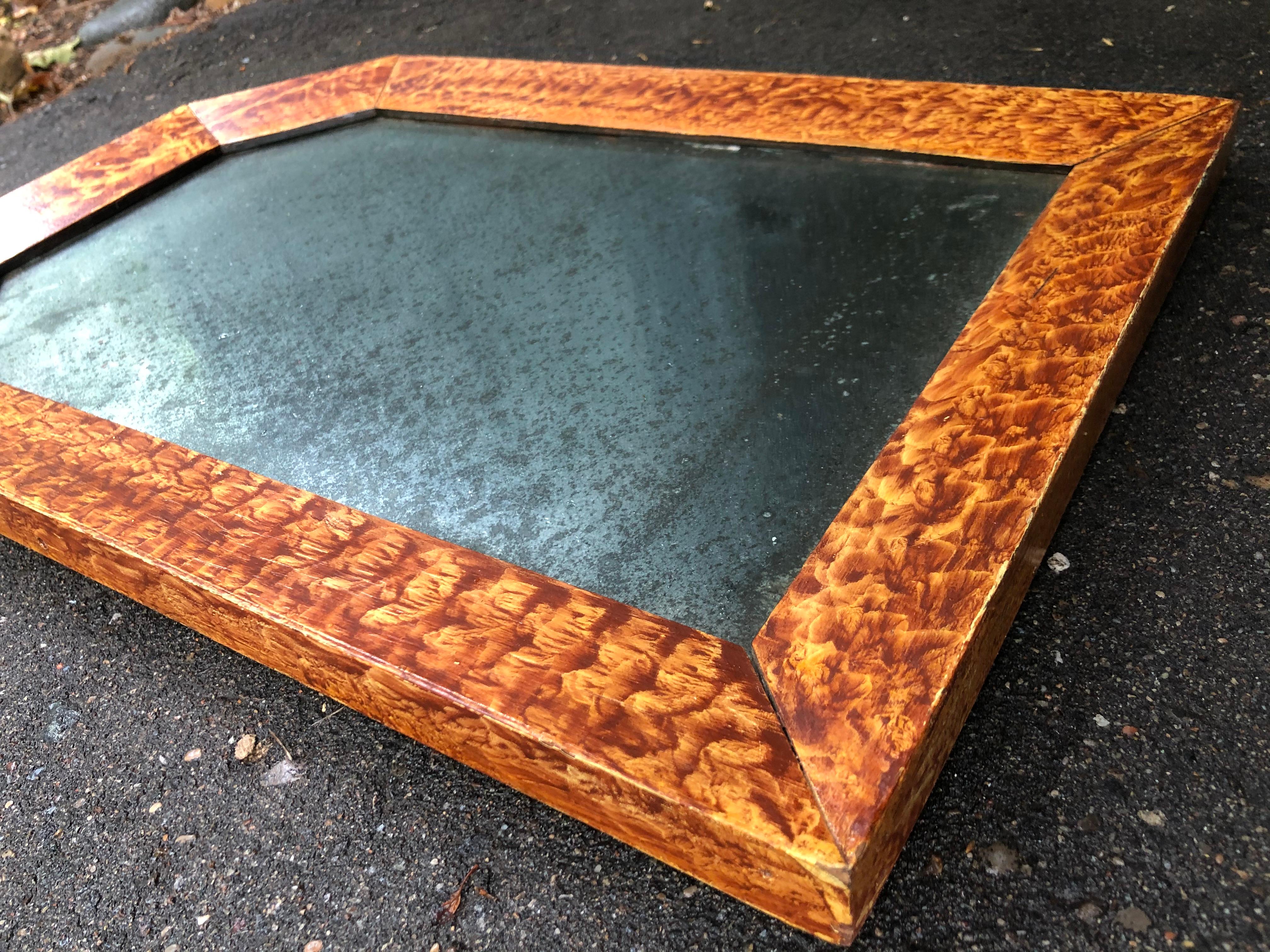 Wood 19th Century American Paint Decorated Frame with Original Mirror