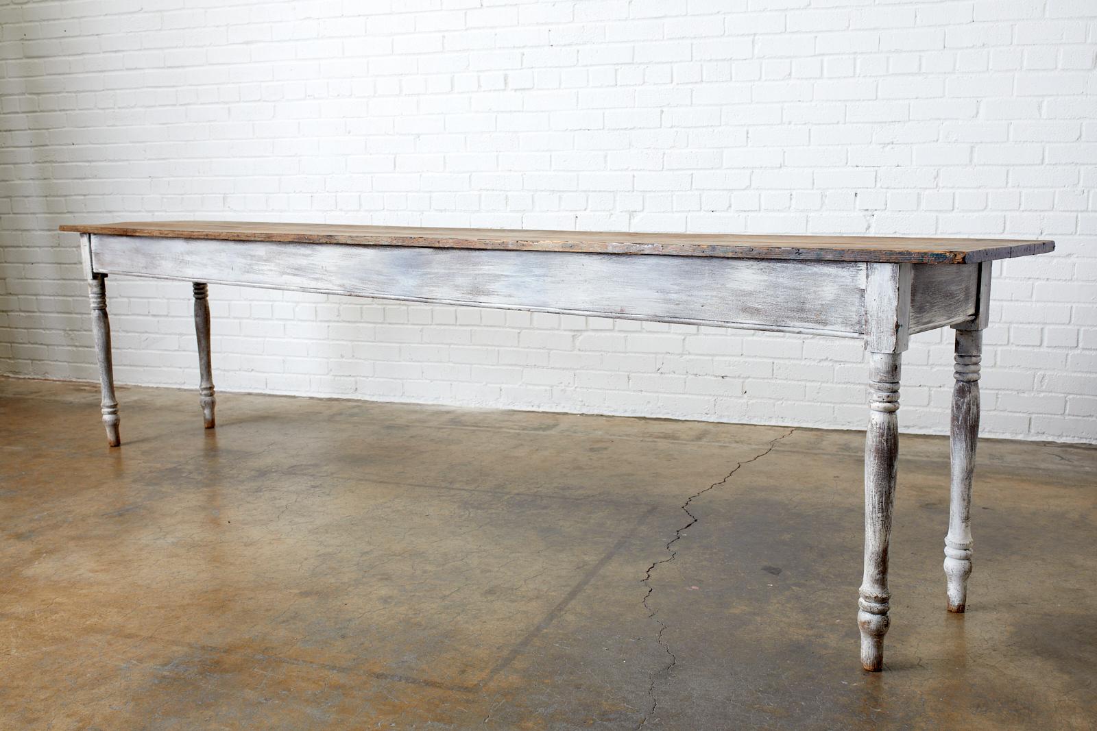 19th Century American Painted Farmhouse Harvest Table 5