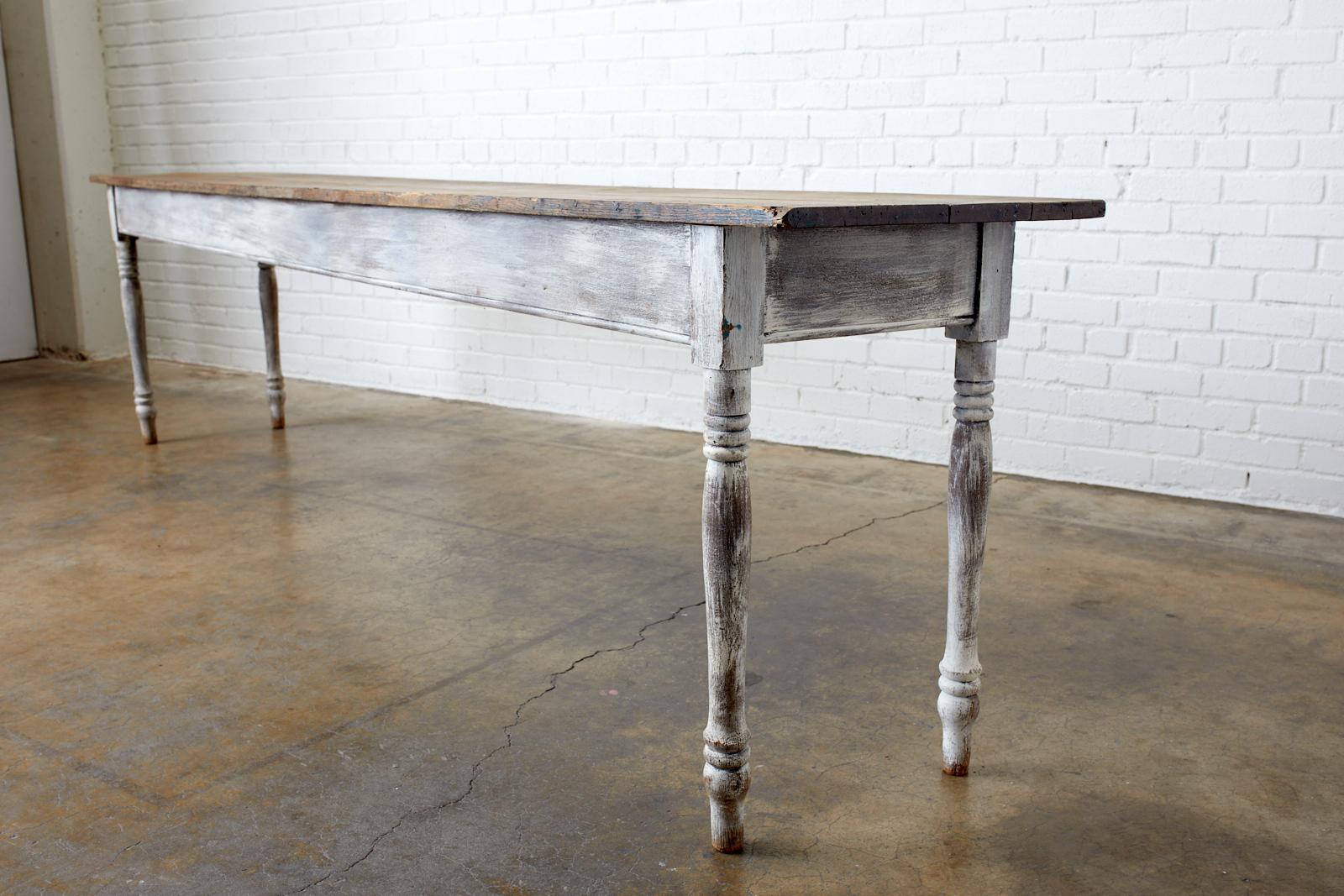 19th Century American Painted Farmhouse Harvest Table 6