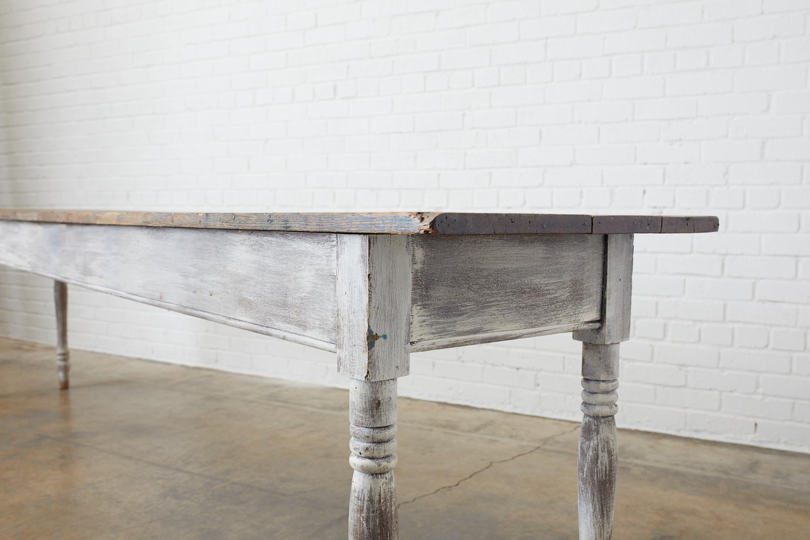 19th Century American Painted Farmhouse Harvest Table 7