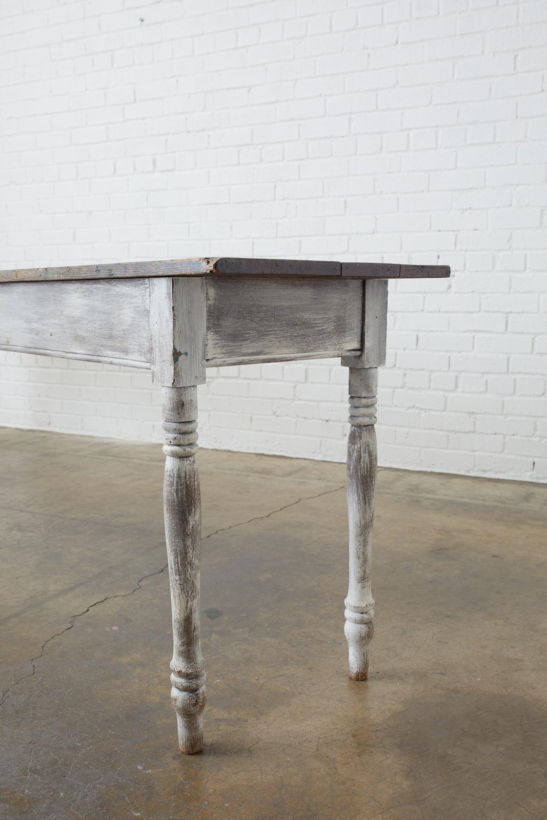 19th Century American Painted Farmhouse Harvest Table 8
