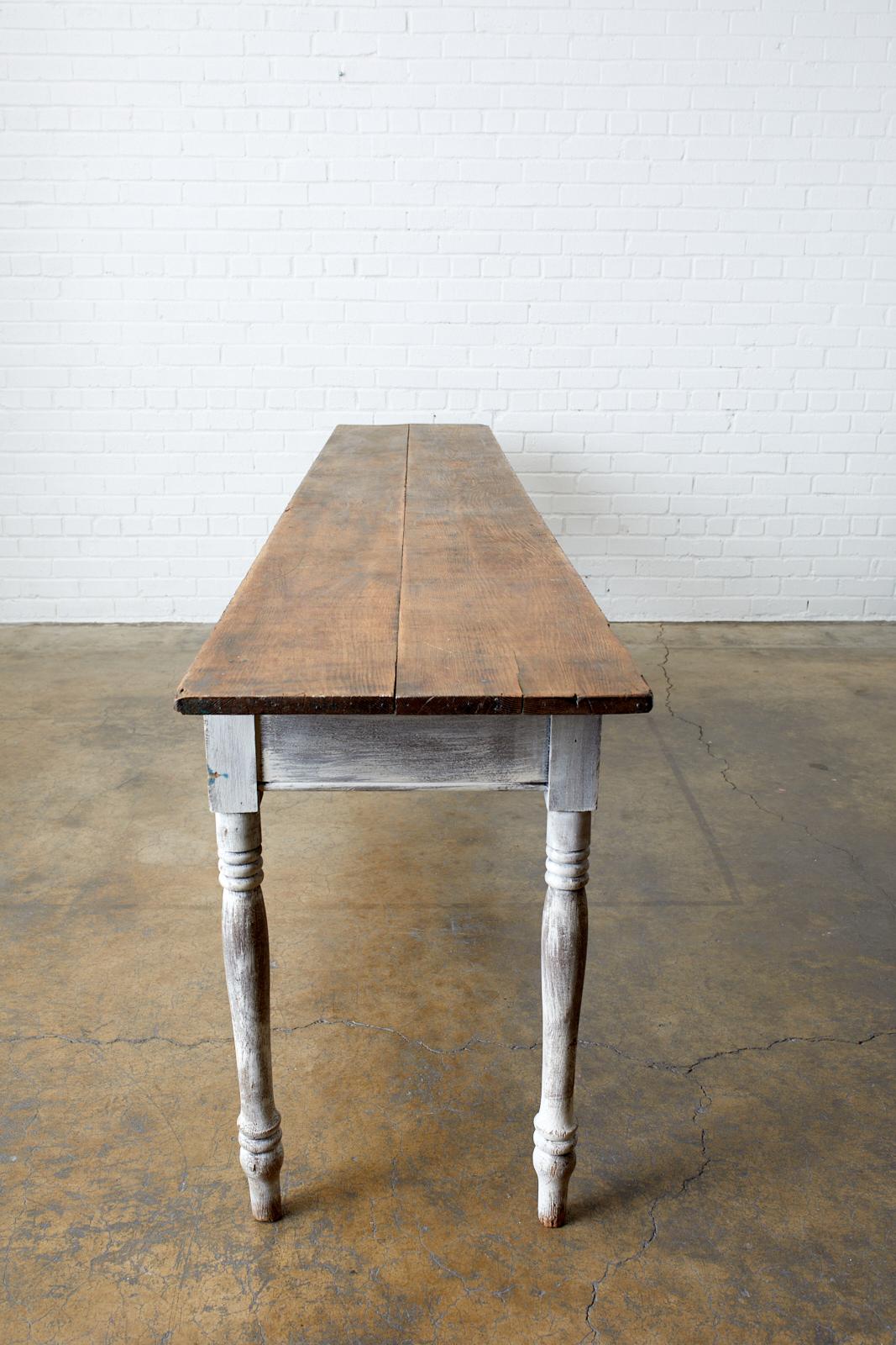 19th Century American Painted Farmhouse Harvest Table 9