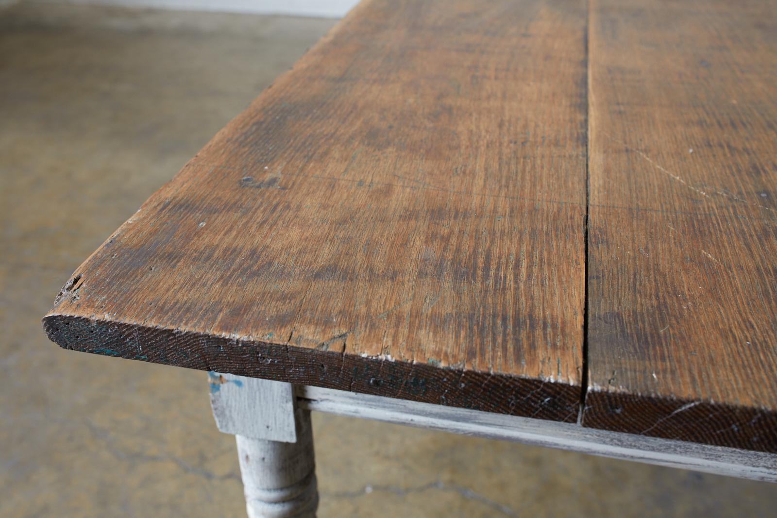 19th Century American Painted Farmhouse Harvest Table 11